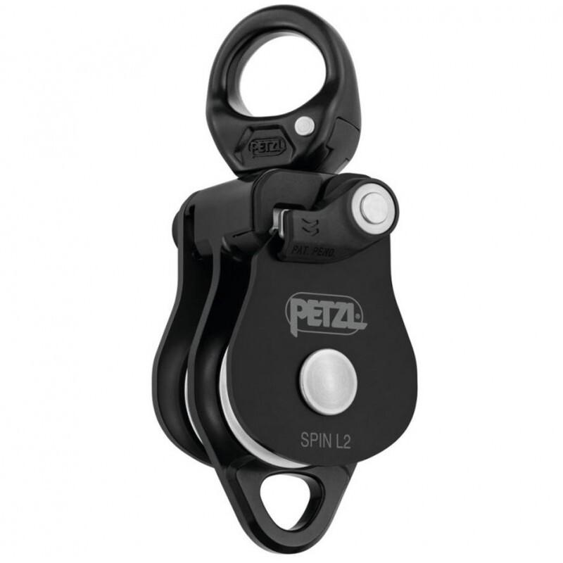 Petzl Dvojitá kladka s otočným závěsem Petzl Spin L2 Černá