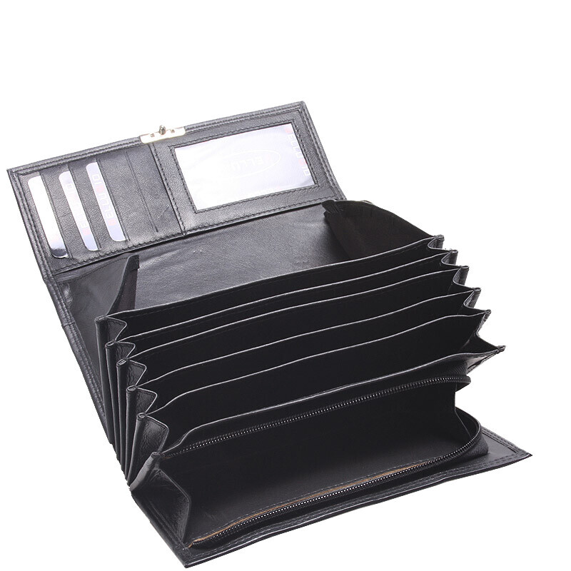 Číšnická luxusní velká kožená kasírtaška černá Dream