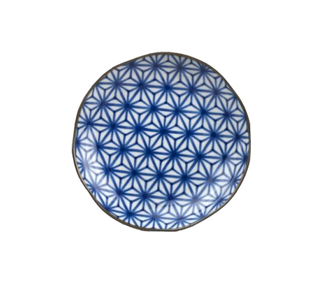 Mělký talíř Starburst Indigo Ikat 23 cm MIJ