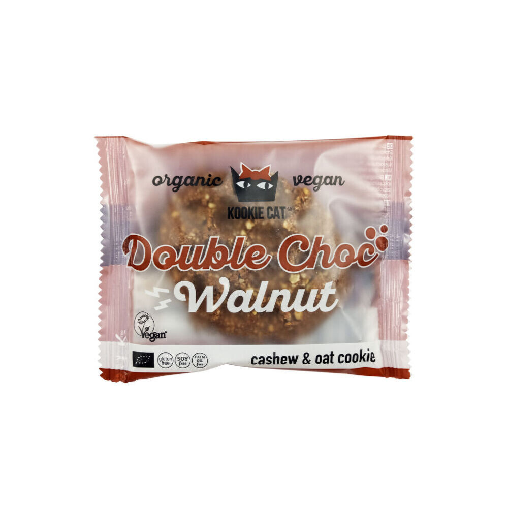 Cookie kakaové s kousky čokolády a vlašskými ořechy veganské bezlepkové 50 g BIO KOOKIE CAT