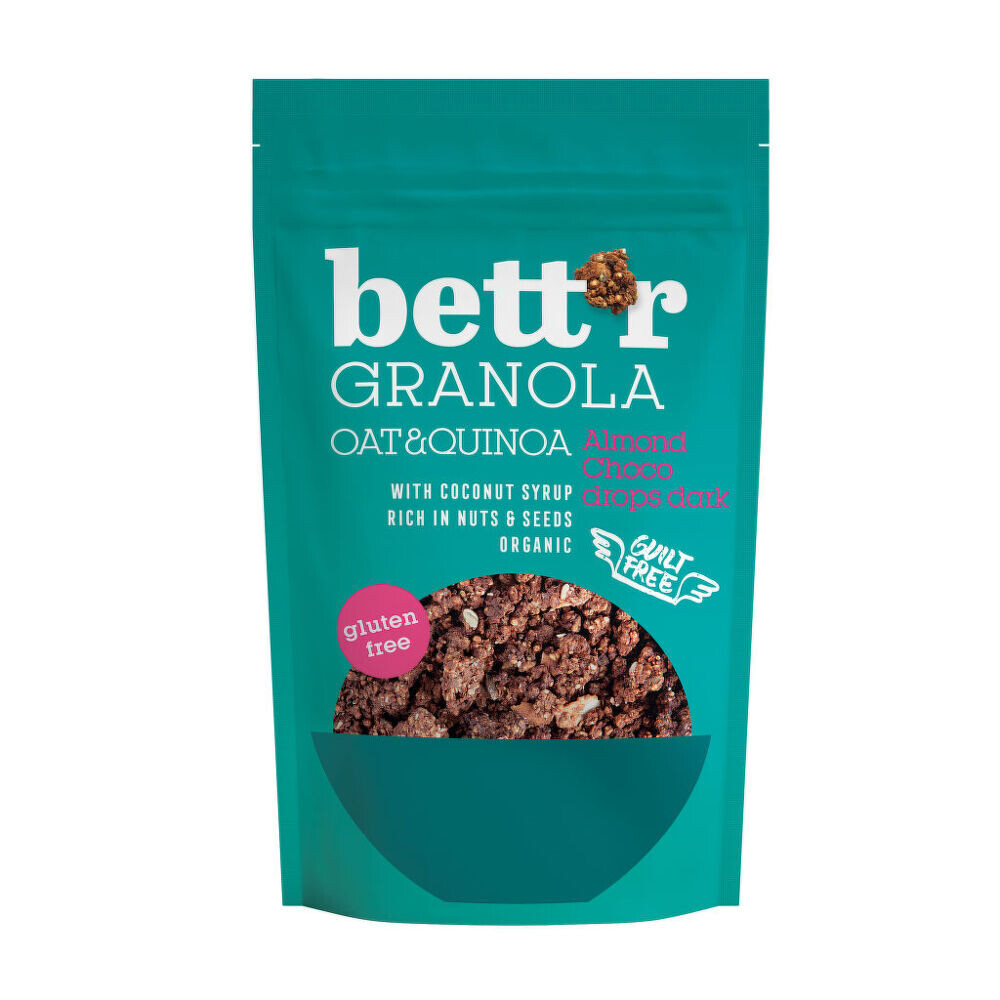 Granola s mandlemi a čokoládovými pecičkami bezlepková 300 g BIO   BETT'R