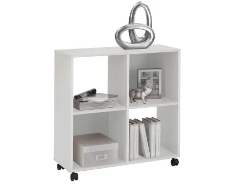 Regál na kolečkách Sprint, bílý