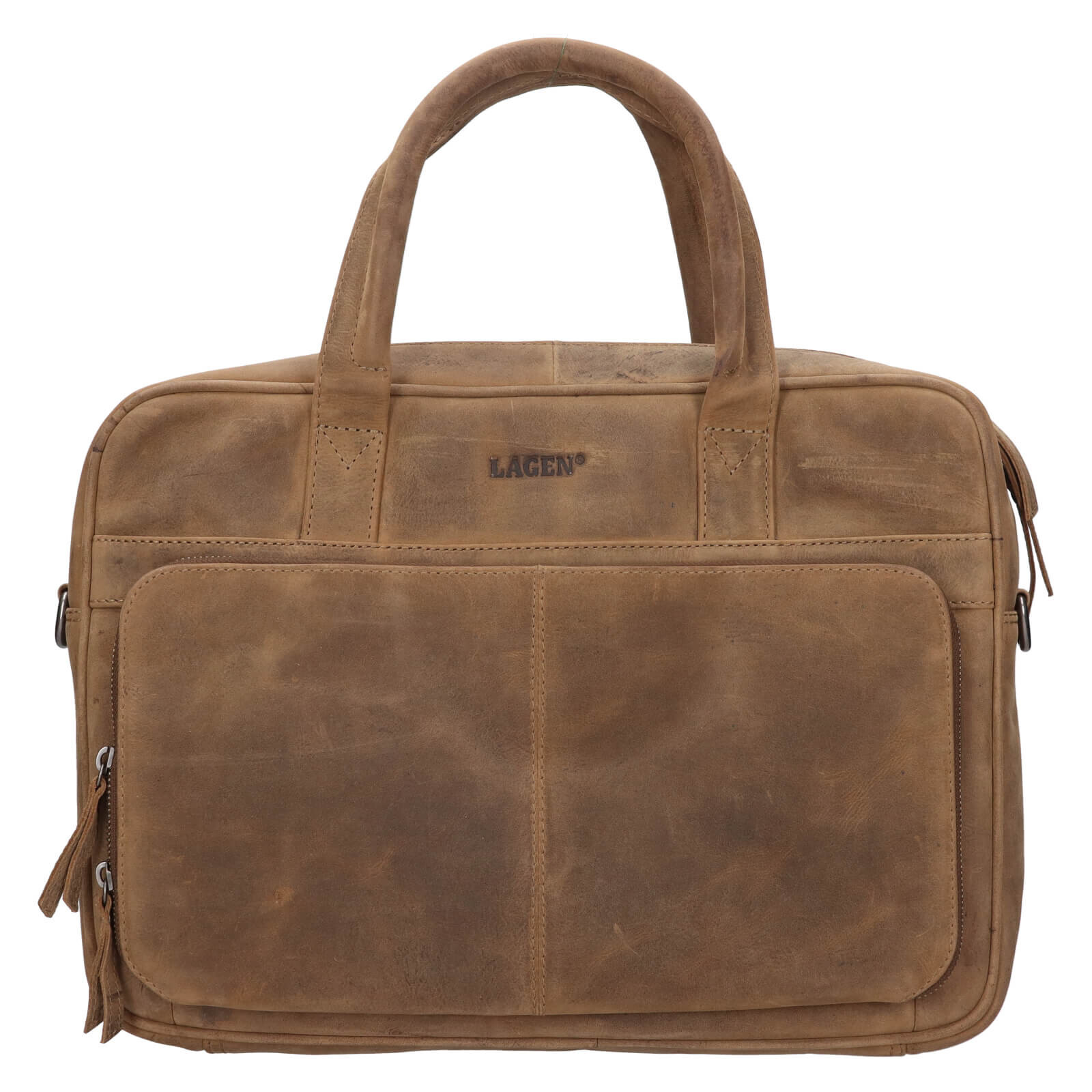 Kožená business taška na notebook Lagen Prokop - hnědá