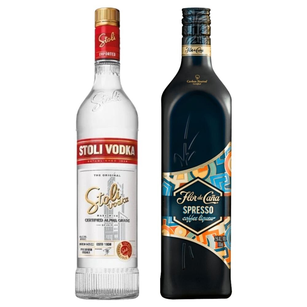Párty Set Stoli vodka 0,7l 40% + Flor de Caña Spresso Coffee Liquor 7y 30%