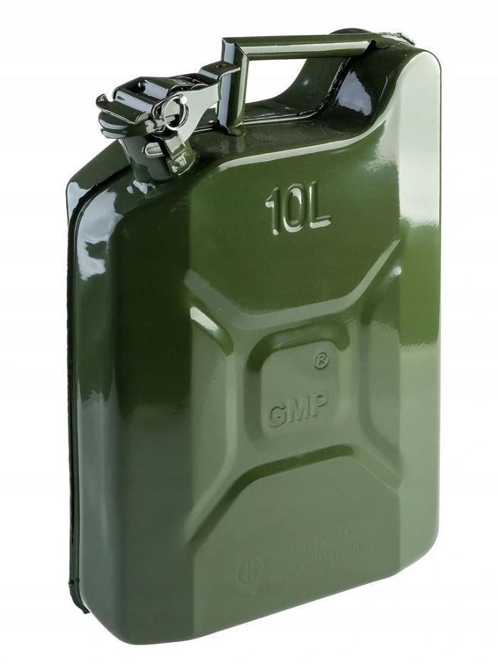 Plechový kanystr na benzín, PHM, 10 L, GMP, zelený