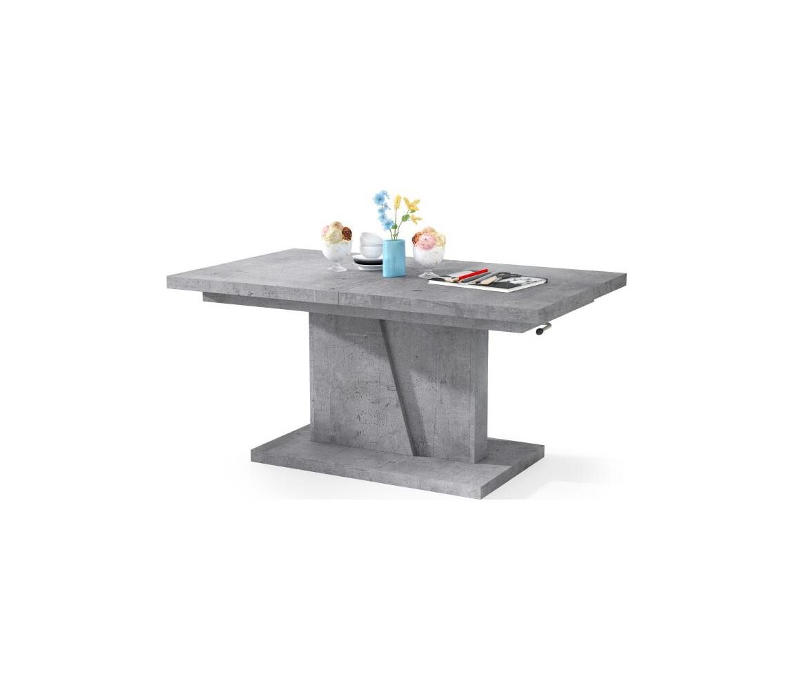 Mazzoni Rozkládací konferenční/jídelní stůl se zvedací deskou  šedá beton