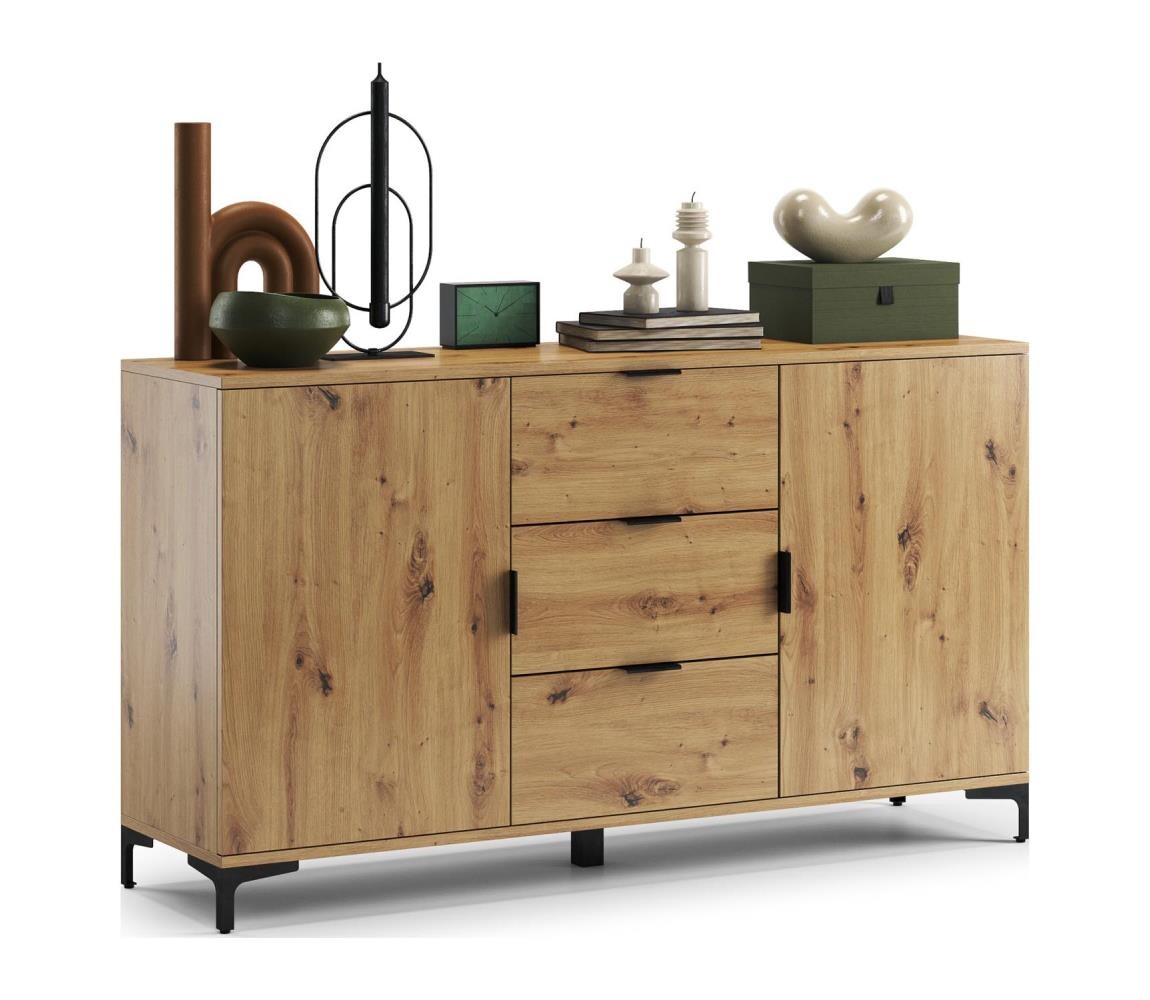 Mazzoni Komoda se zásuvkami a dvířky LORA dub artisan