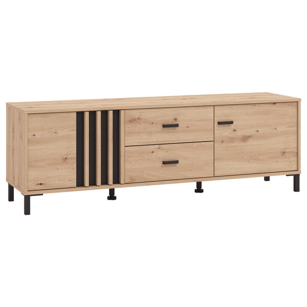 Hom`in KOMODA POD TELEVIZI, černá, dub artisan, 157/52/40 cm