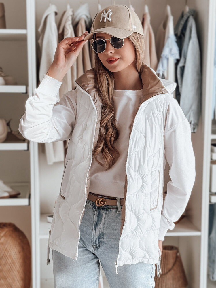 Kamizelka damska przejściowa pikowana VESOLITA biała Dstreet