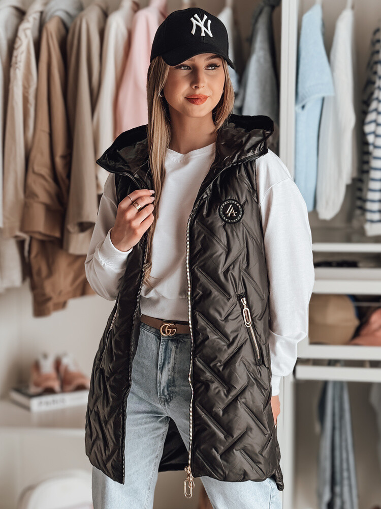 Kamizelka damska przejściowa pikowana GRANDI czarna Dstreet