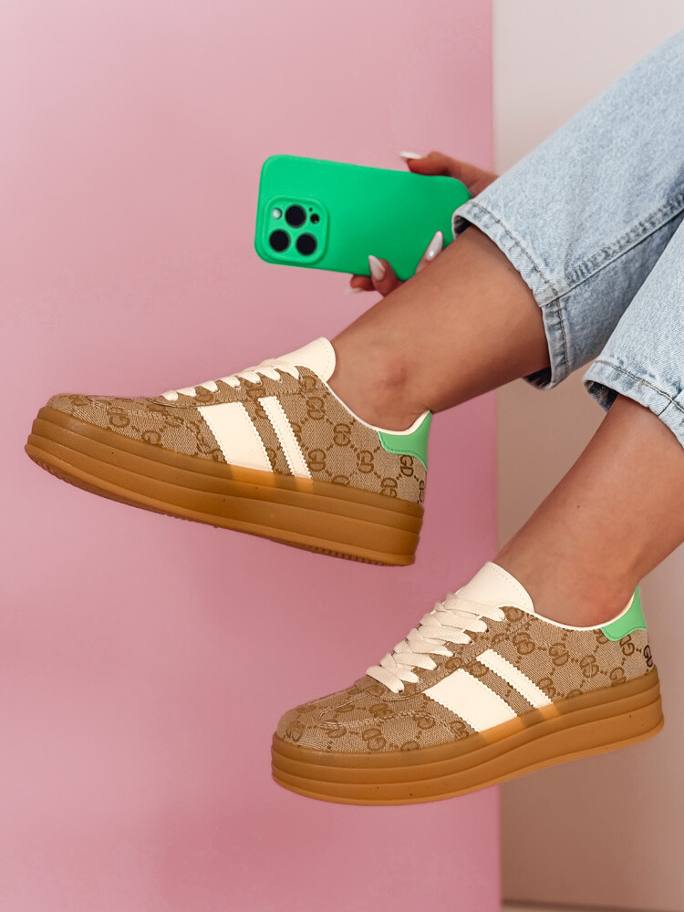 Sneakersy damskie MOTIONA khaki Dstreet