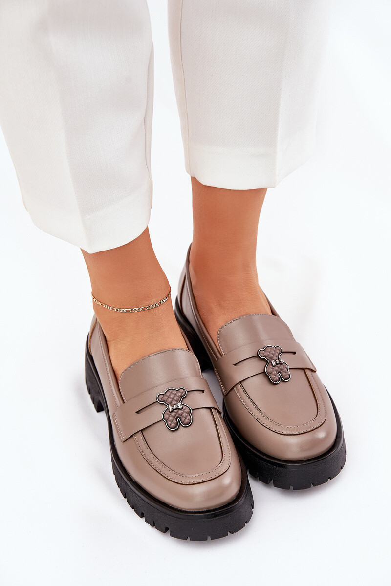 Kožené Dámské Mokasíny S Připínkou Medvěd Vinceza