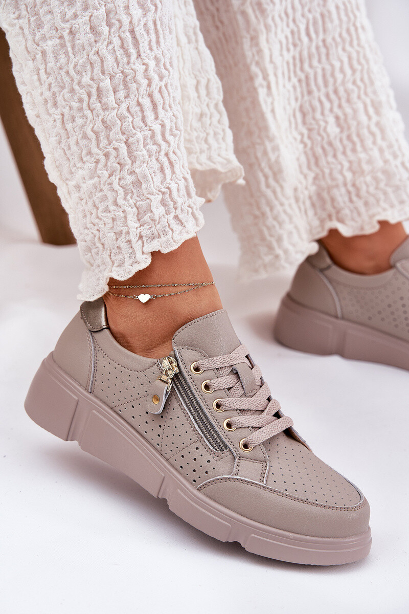 Kožené Sportovní Boty Tenisky Na Platformě Se Zipem Vinceza