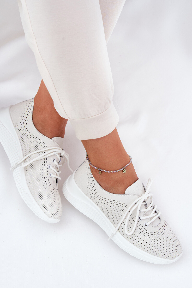 Dámské Kožené Sportovní Boty Vinceza 79532 Bílé