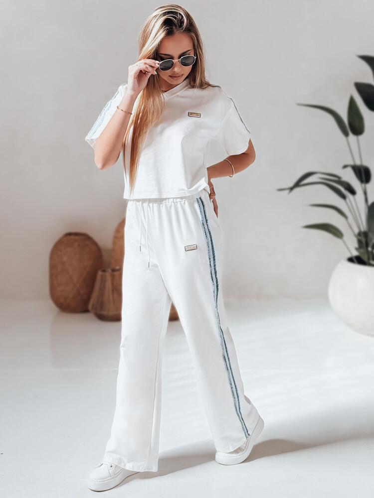 Komplet damski dresowy oversize SPORT LIKE biały Dstreet