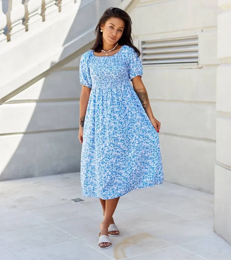 UR/CEO Blue floral dress Edoardo