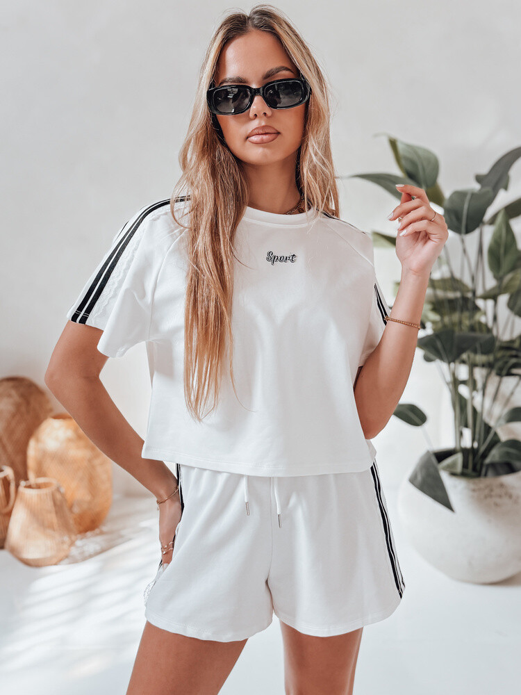 Komplet damski dresowy LOVE SPORT biały Dstreet