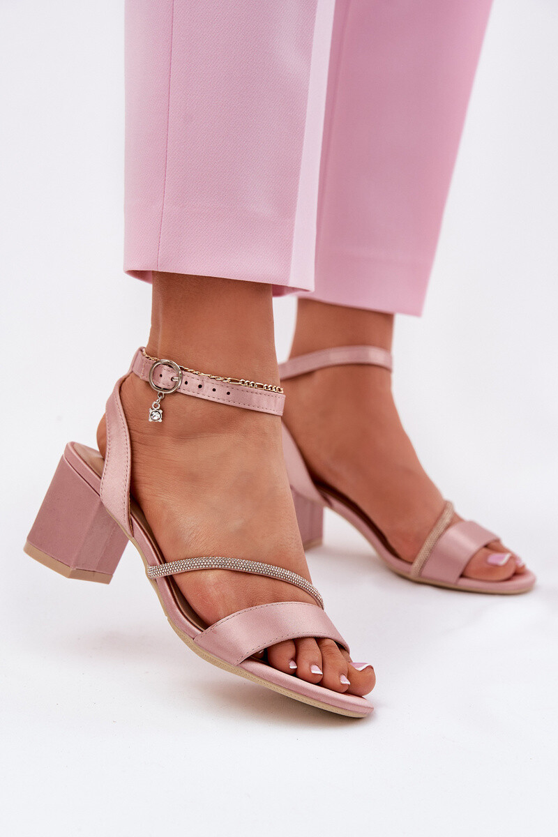 Dámské Sandály Na Podpatku S Kryštály Vinceza