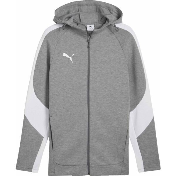 Puma TEAMEVOSTRIPE HOODED JACKET Pánská bunda, šedá, velikost