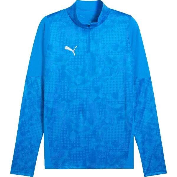 Puma TEAMCUP TRAINING 1/4 ZIP TOP Pánská sportovní mikina, modrá, velikost