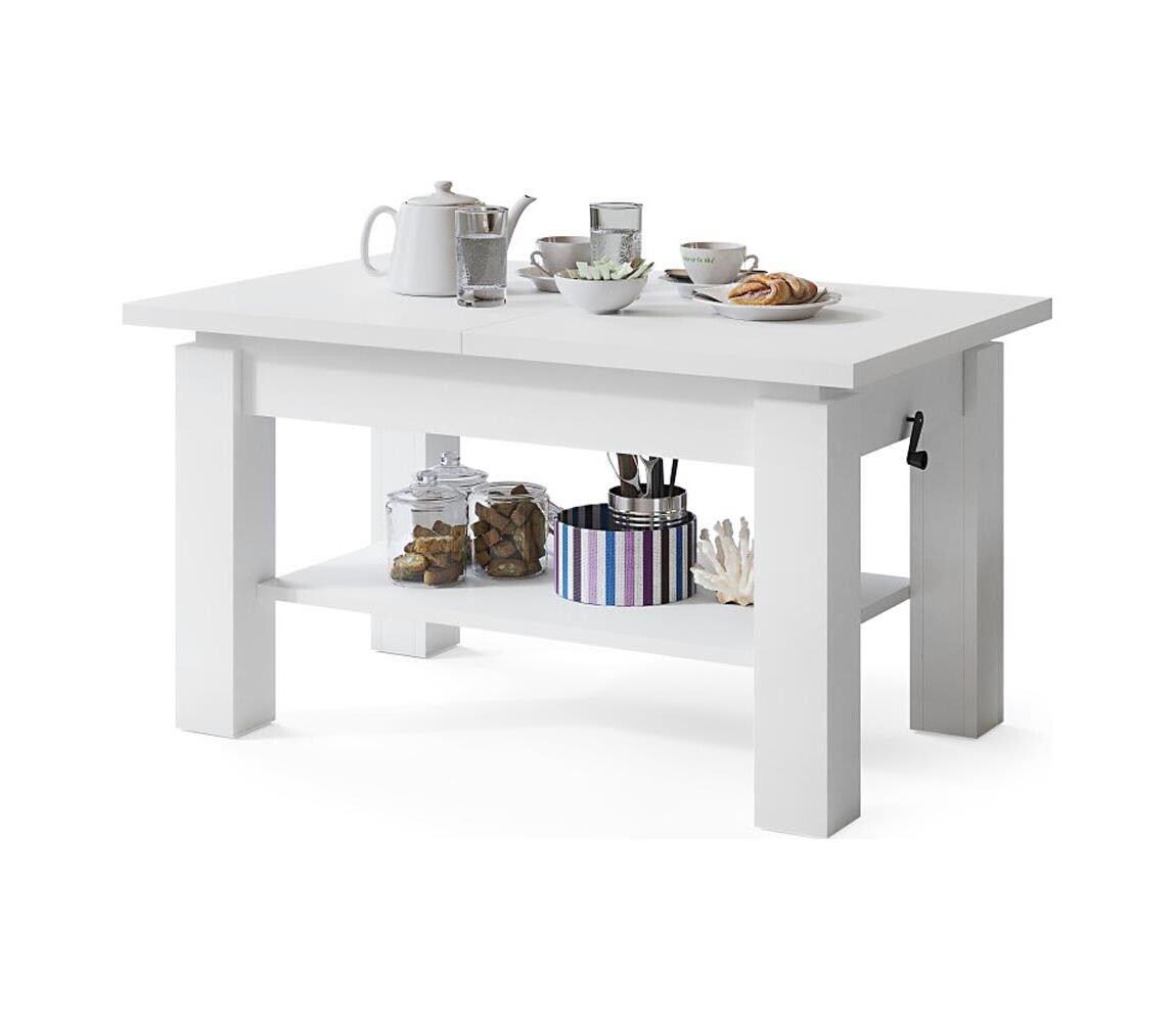Mazzoni Rozkládací konferenční/jídelní stůl s policí ADONIS bílá