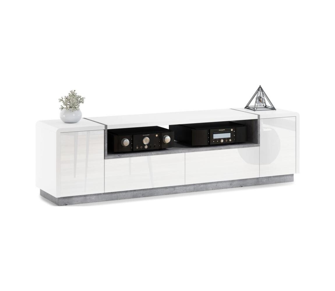 Mazzoni Televizní stolek FRED bílá/šedá