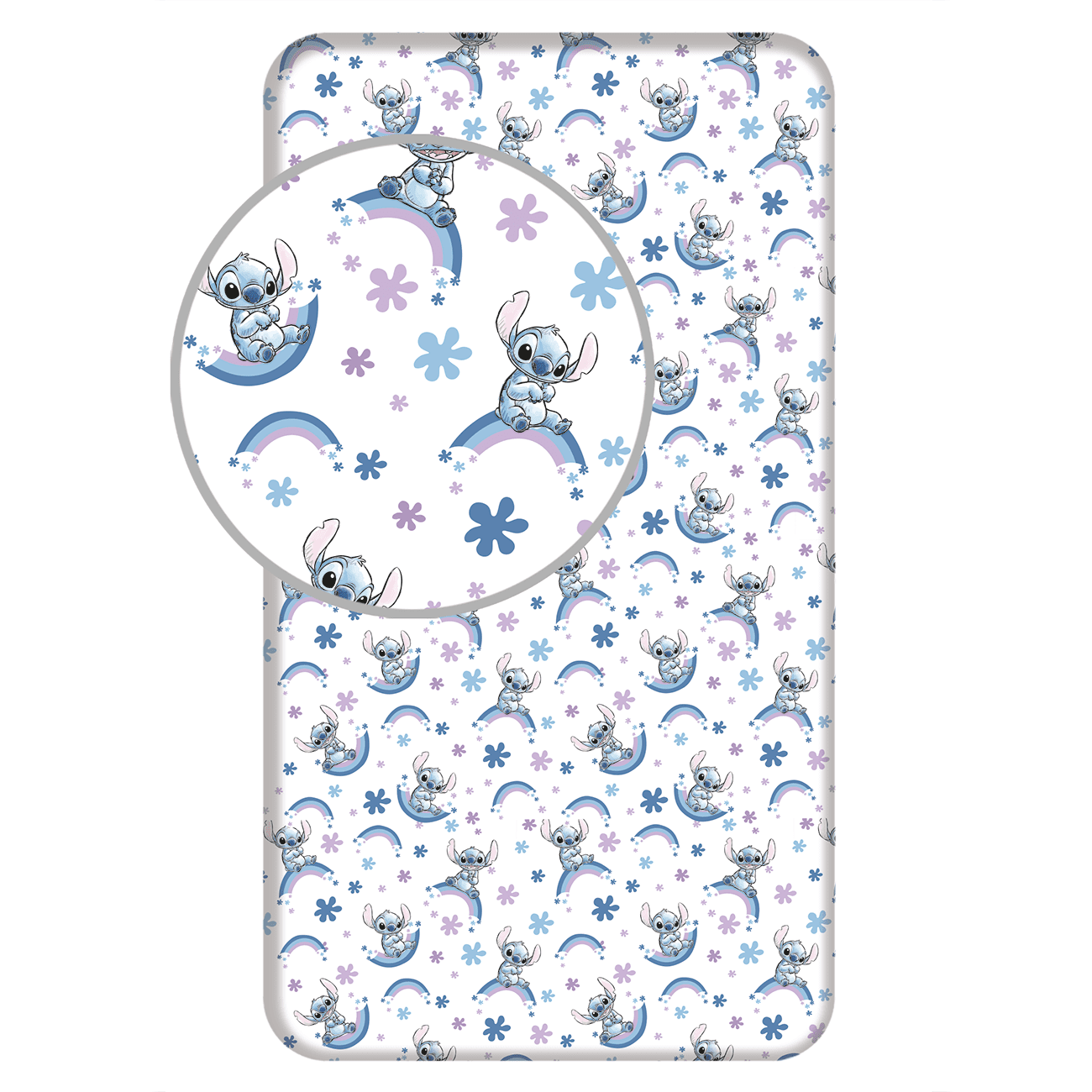 Jerry Fabrics Bavlněné napínací prostěradlo 90x200 + 25 cm - Lilo and Stitch 