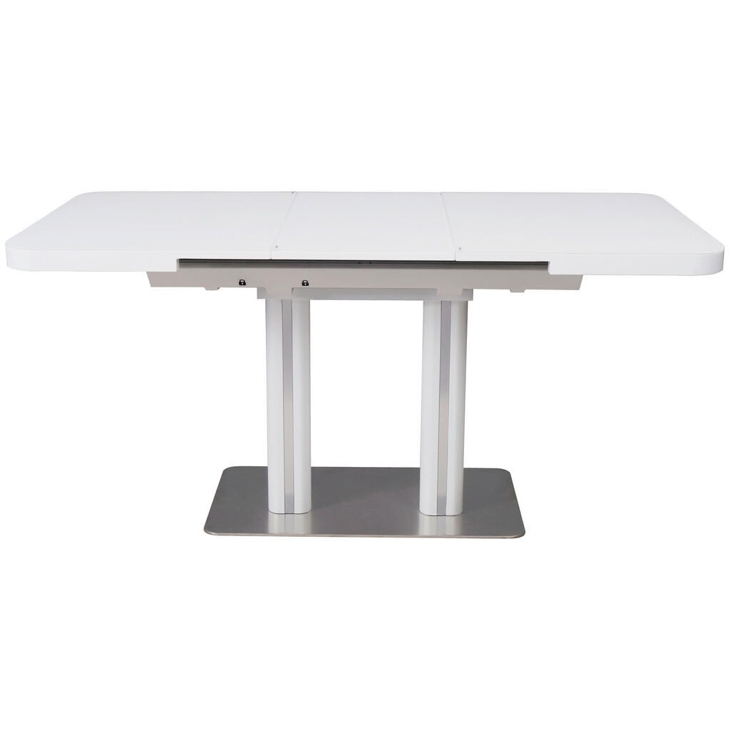 Hom`in JÍDELNÍ STŮL, bílá, barvy nerez oceli, 120-160/76/80 cm