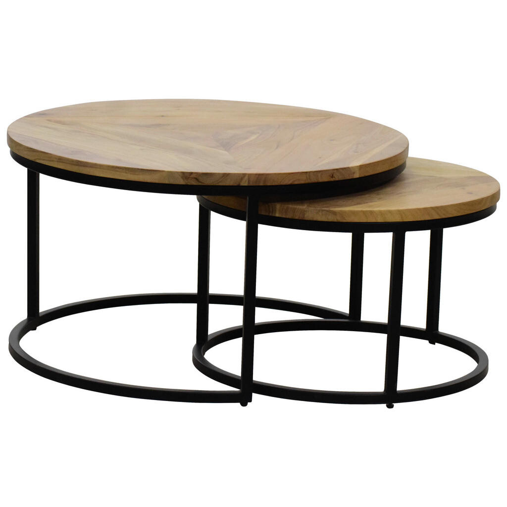 Carryhome SADA KONFERENČNÍCH STOLKŮ, přírodní barvy, dřevo, 60/80/60/80/42/45 cm