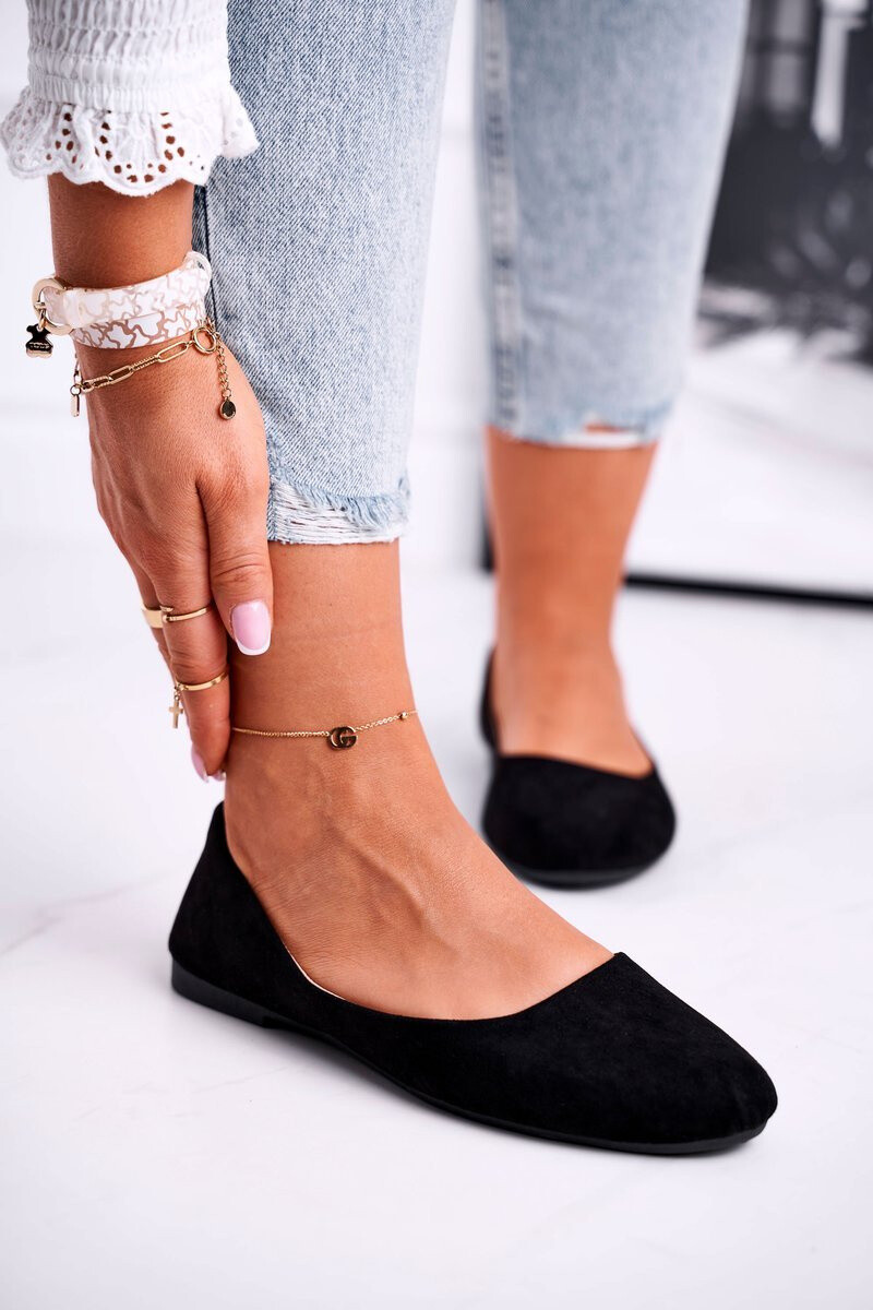 PE1 Dámské semišové baleríny černé Lasota