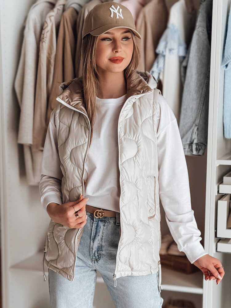 Kamizelka damska przejściowa pikowana VESOLITA jasnoszara Dstreet