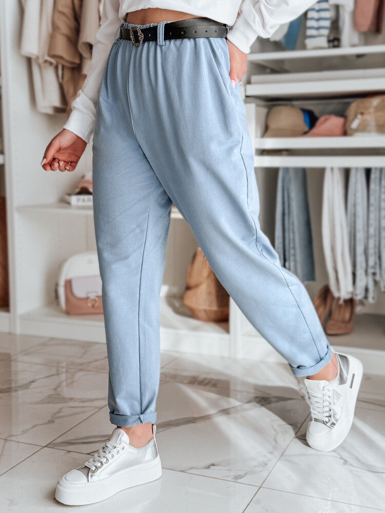 Spodnie damskie chinosy z paskiem TAILANDI niebieskie Dstreet