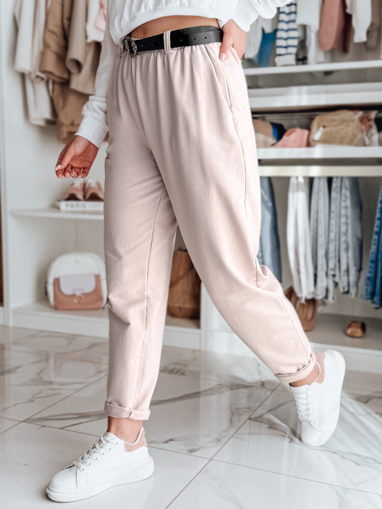 Spodnie damskie chinosy z paskiem TAILANDI różowe Dstreet