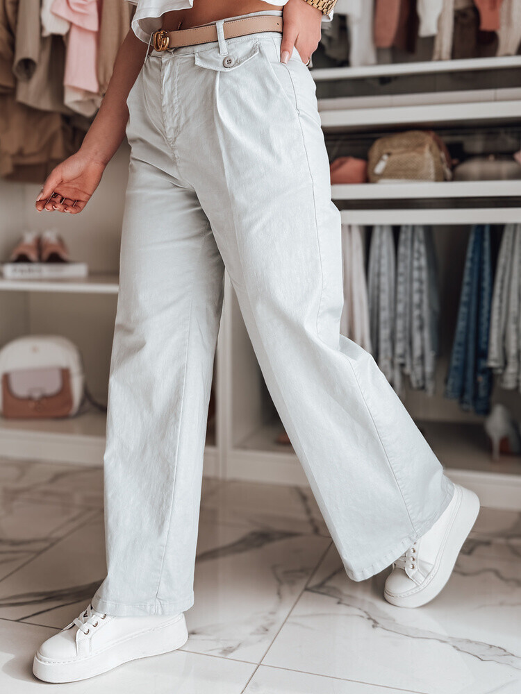 Spodnie damskie wide leg MOBISKA błękitne Dstreet