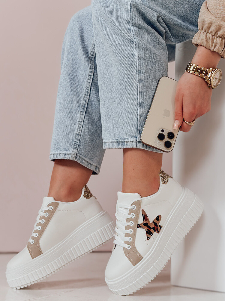 Sneakersy damskie na platformie STARPAN beżowe Dstreet