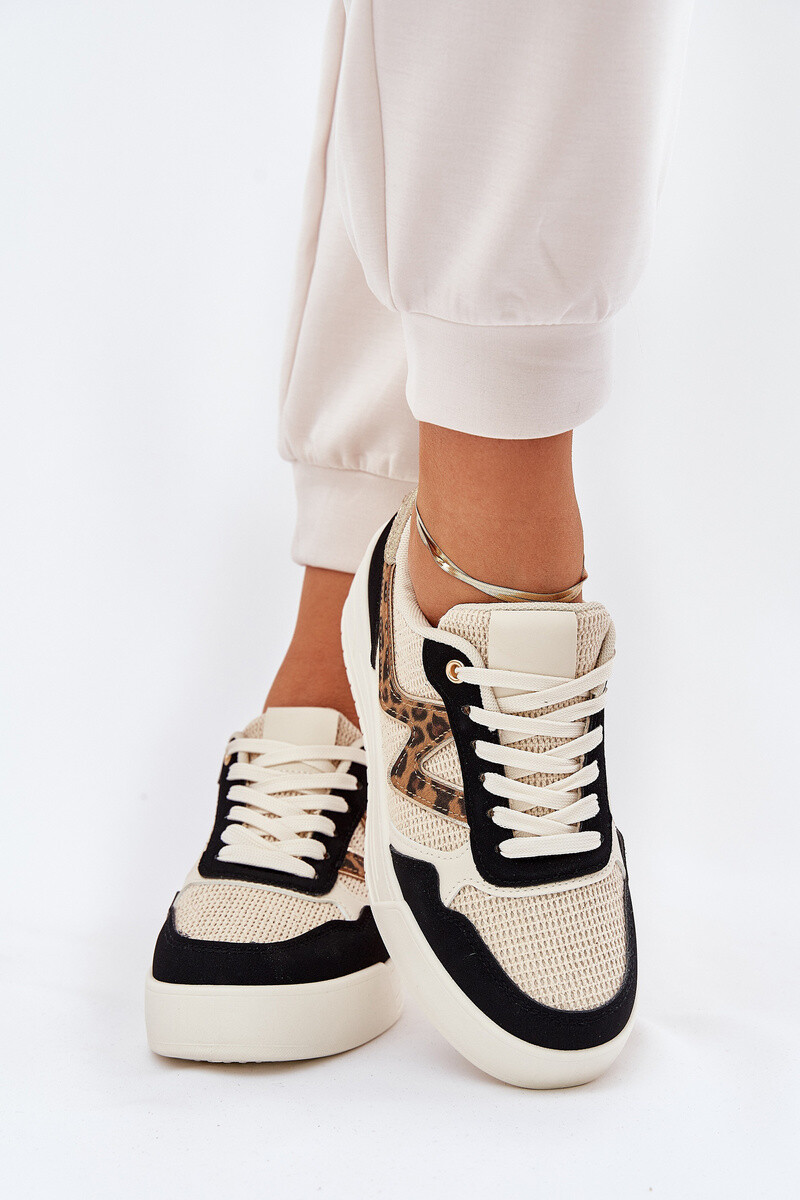 Boto Dámské Sportovní Boty Na Platformě Leopardí Černé Lorori