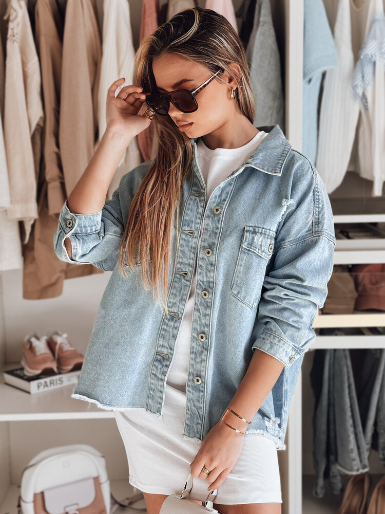 Kurtka damska jeansowa oversize TONACIO niebieska Dstreet