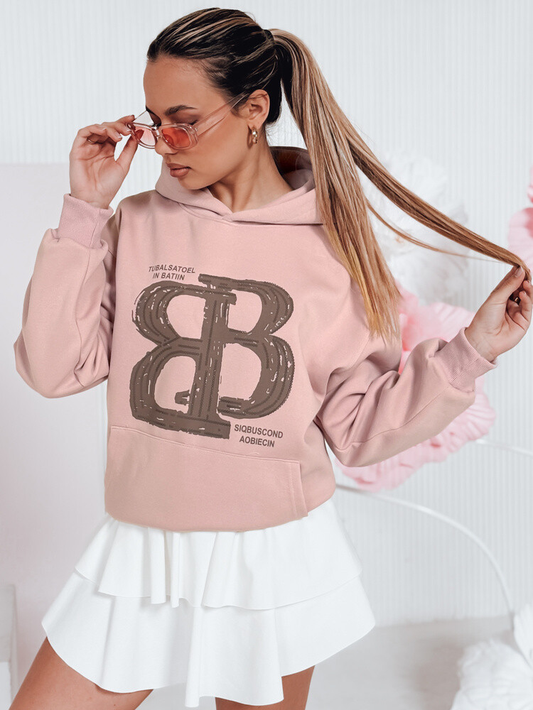 Bluza damska oversize z kapturem LITESSO różowa Dstreet