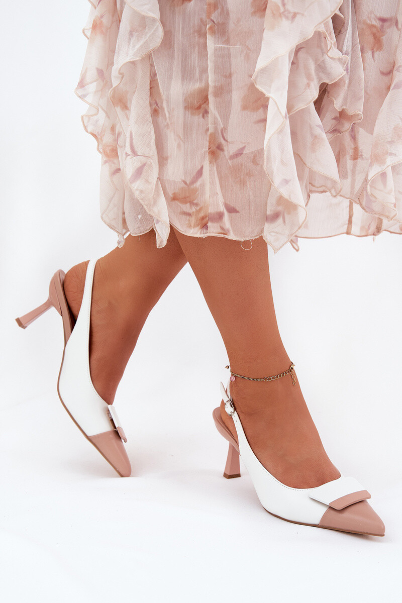 Boto Elegantní Lodičky S Dekorací Eko Kůže Bílé Ottoles