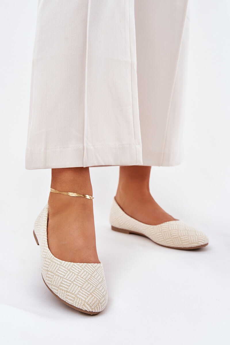 Boto Dámské Ploché Baletky S Leskem Zlaté Tatorelis