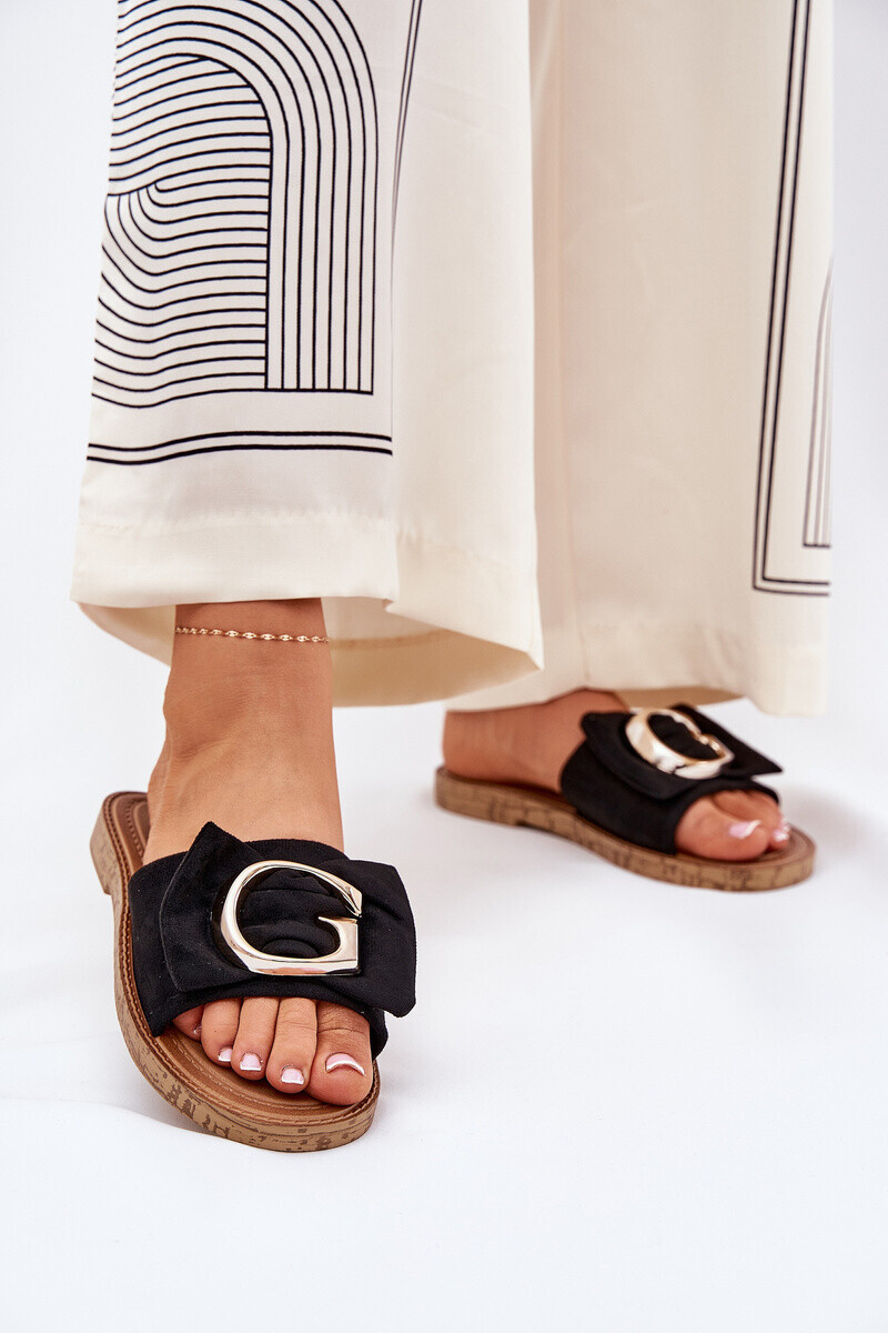 Boto Plné Dámské Sandály S Ozdobným Detalem Černé Nellodra