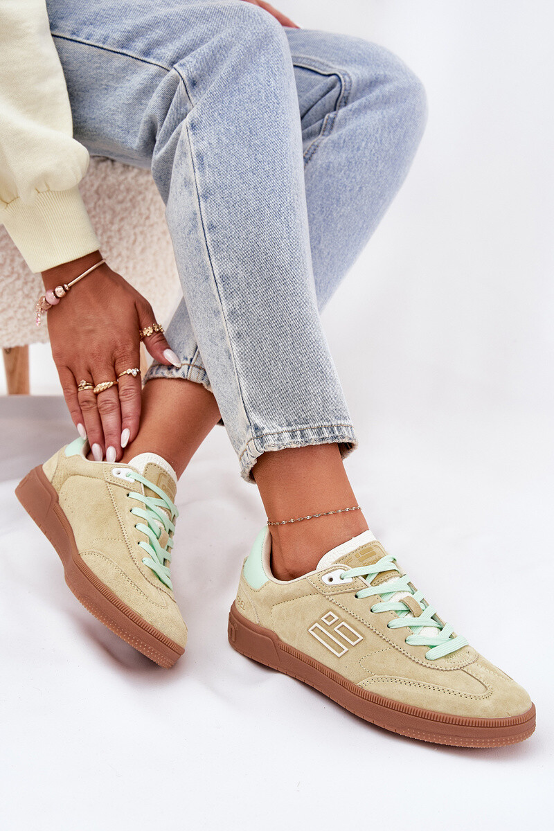 Semišové Sportovní Boty Tenisky Dámské D.Franklin Limetkové