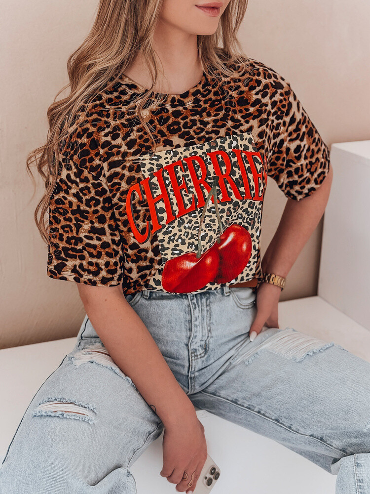 T-shirt damskie oversize w cętki ZESTSTYLE beżowy Dstreet