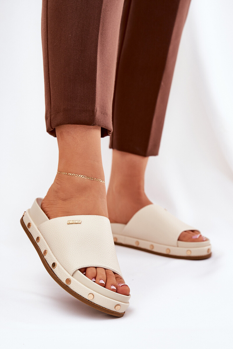 BIG STAR SHOES Dámské žabky na platformě Big Star NN274A746 Beige