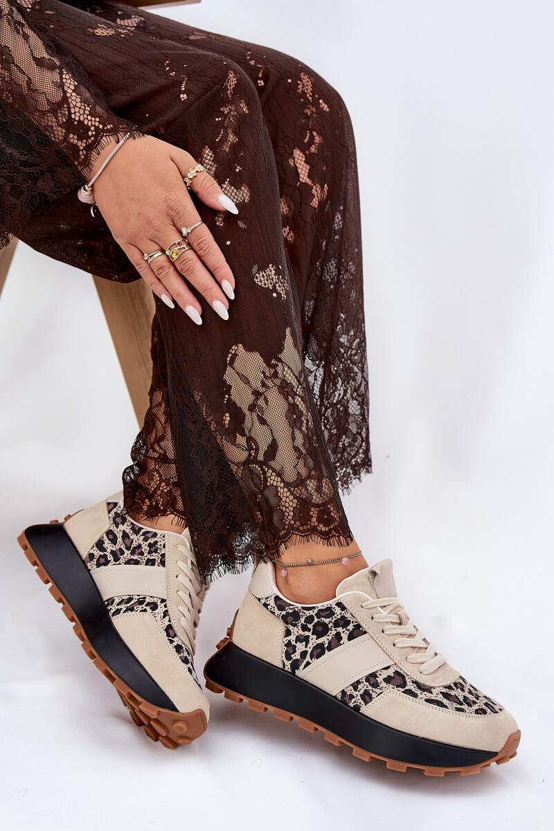 Zamšové Dámské Sneakersy Na Platformě Panther Vinceza