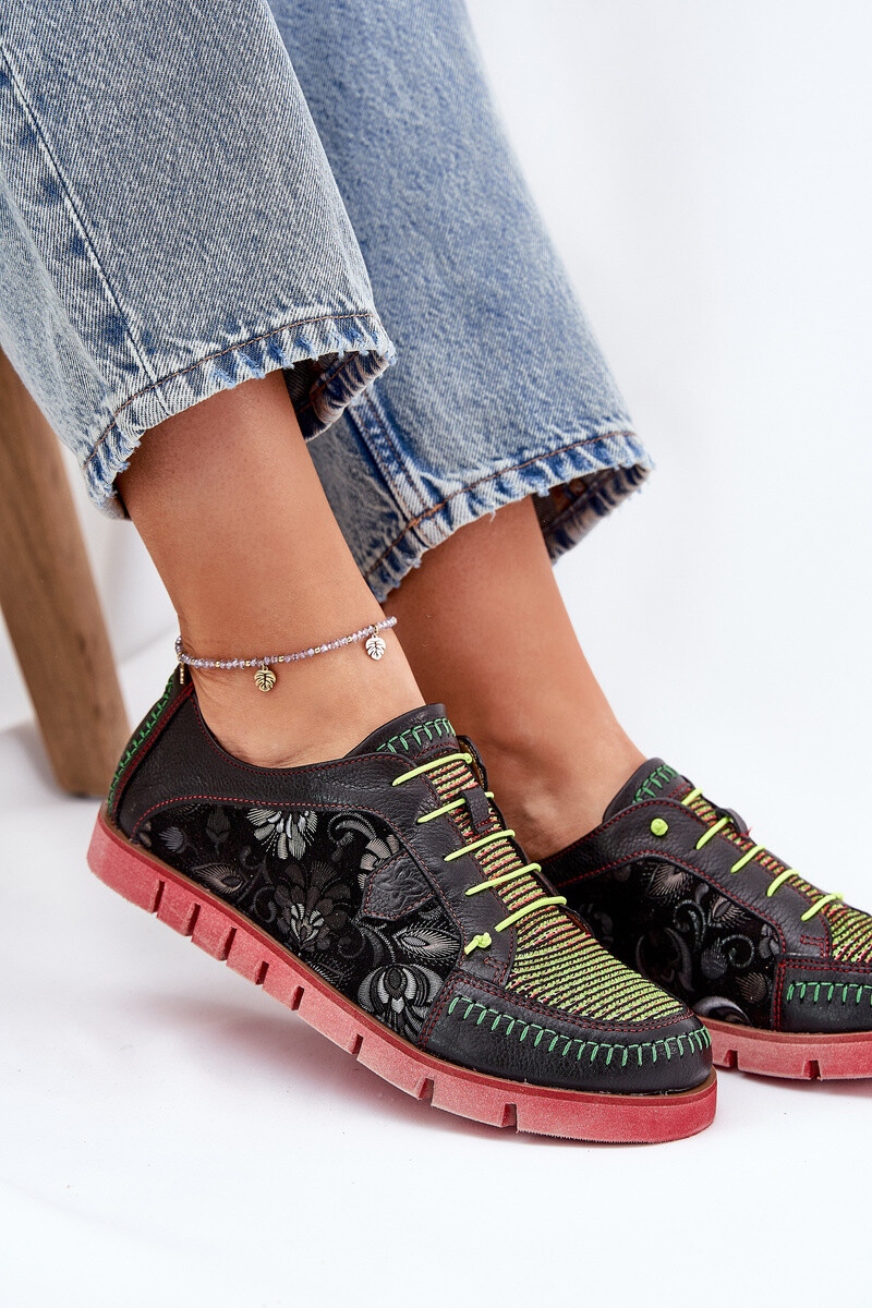 Kožené Polobotky Dámské Vzorované Maciejka