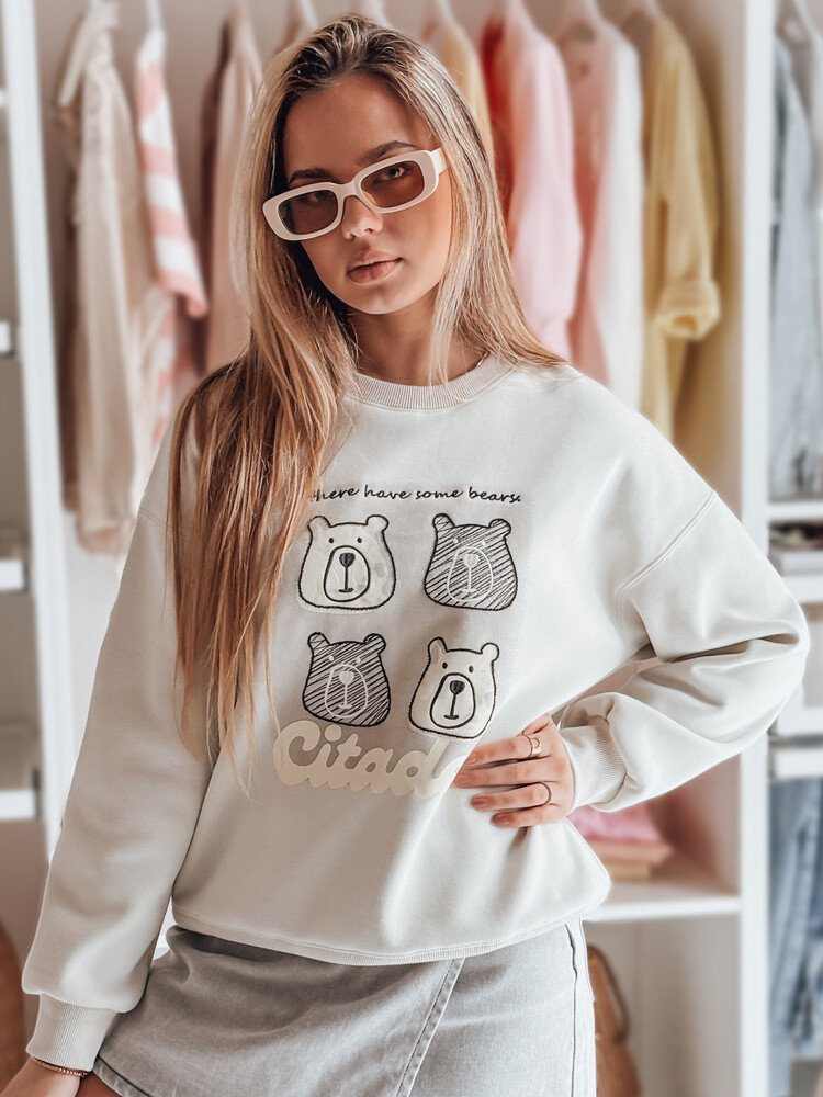 Bluza damska oversize z misiami MISOBEARS szara Dstreet
