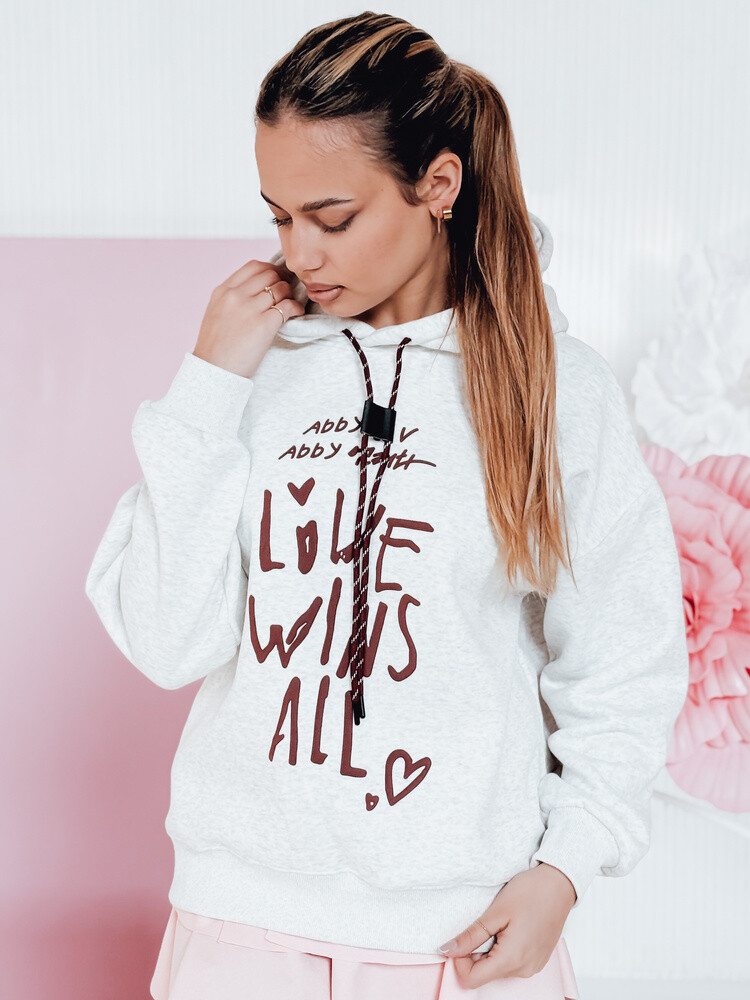 Bluza damska oversize z kapturem LOVEWILL szara Dstreet