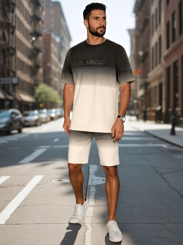 Komplet męski ombré biały Dstreet