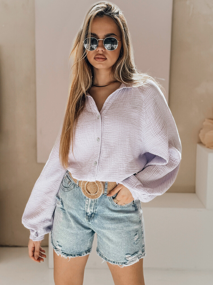 Spodenki damskie jeansowe z paskiem HOT SUMMER niebieskie Dstreet